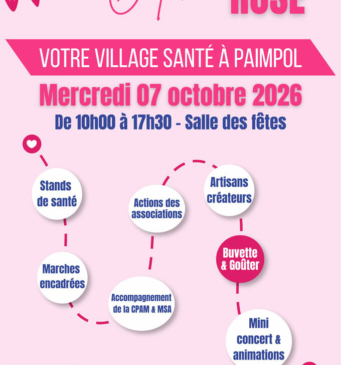Affiche Octobre rose santé publique MSP pays de Paimpol